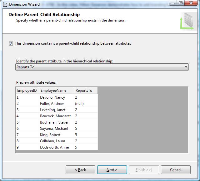Parent-Child Dimension AS2005
