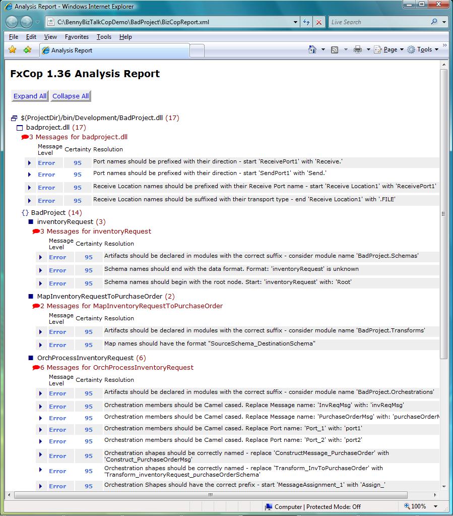 Fxcop command line options