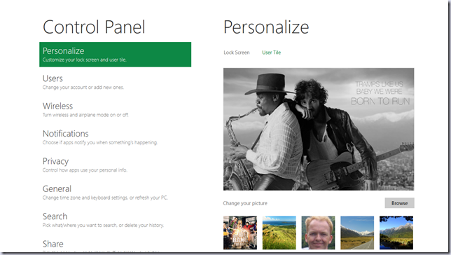 controlpanel Windows 8 Control Panel