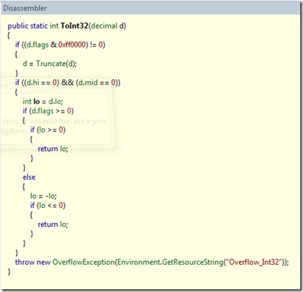 ... lifting that goes in to converting a decimal to an int so why does