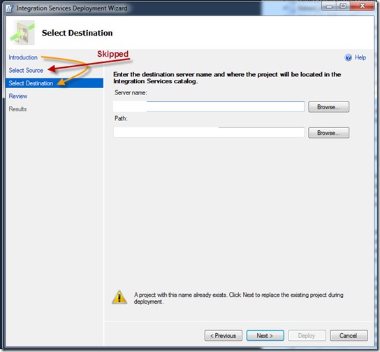 Deploying SSIS to Integration Services Catalog (SSISDB) via SQL Server Data Tools screenshot 2