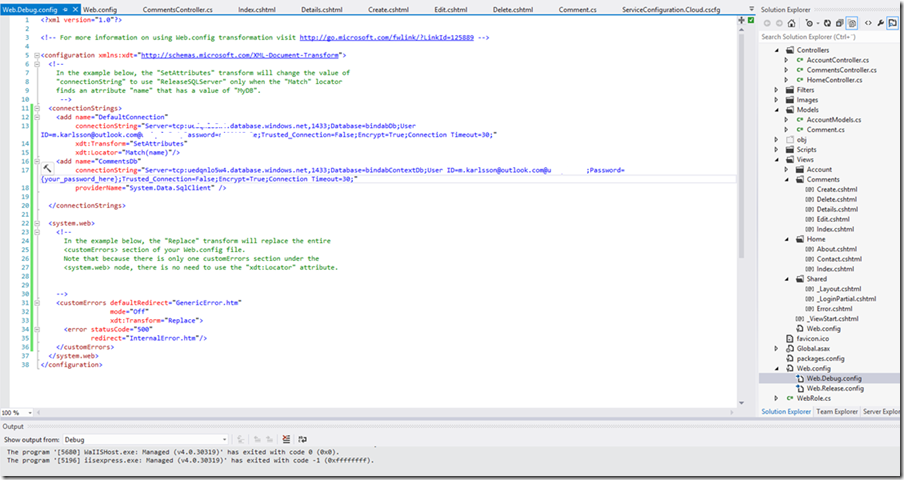 9_ConnectionStringInWebDebuConfig 9_ConnectionStringInWebDebuConfig