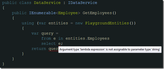 ... type ‘lambda expression’ is not assignable to parameter type