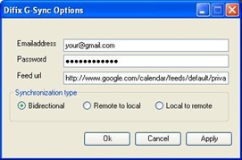 options dialog