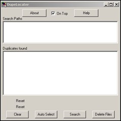 Dupelocater interface