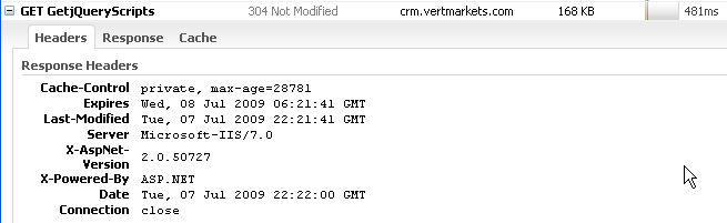 Firbug Header Cached