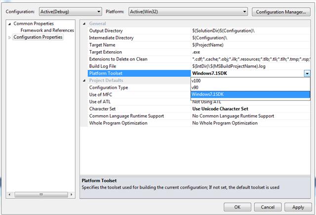 Visual Studio 2010 Project Properties