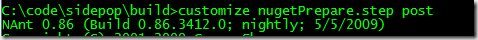 customize nugetPrepare.step post customize nugetPrepare.step post