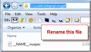 rename the __NAME__.nuspec