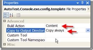 Properties of .template file AFTER