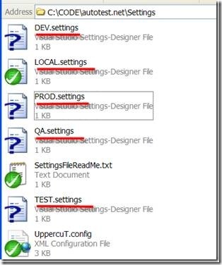 Folder with Environment.settings files