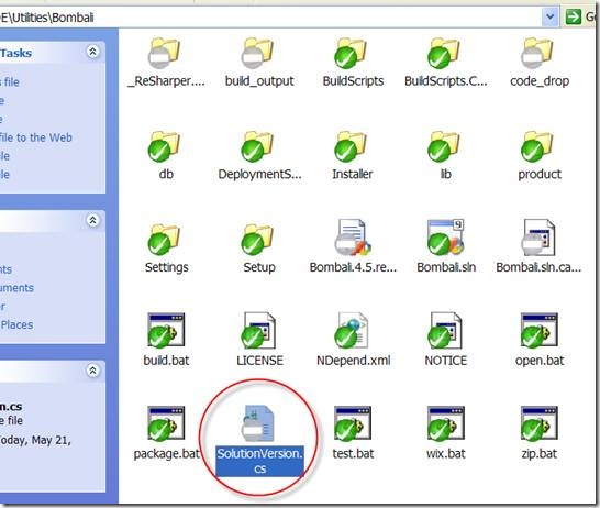 Folder Structure pointing out SolutionVersion file
