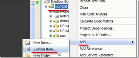 Add Existing item...