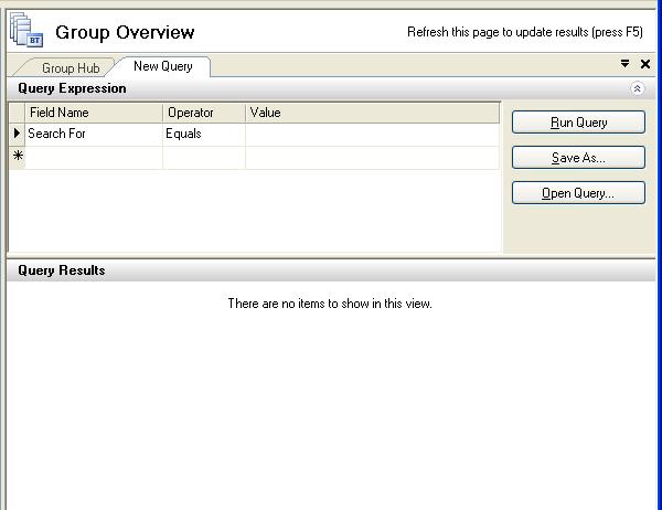 BizTalk 2009 New Query