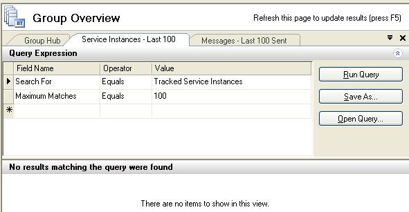 BizTalk 2009 last 100 service instances