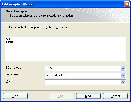 BizTalk 2009 ODBC Adapter Schema Generation - Adapter