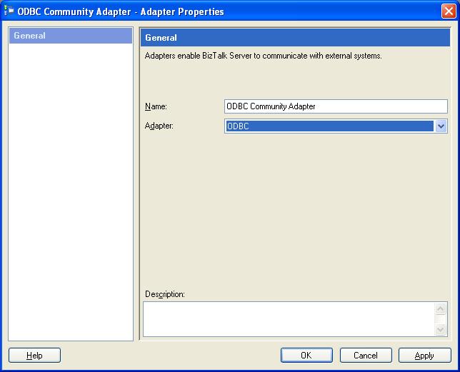 BizTalk 2009 Community ODBC Adapter - Add Adapter Properties