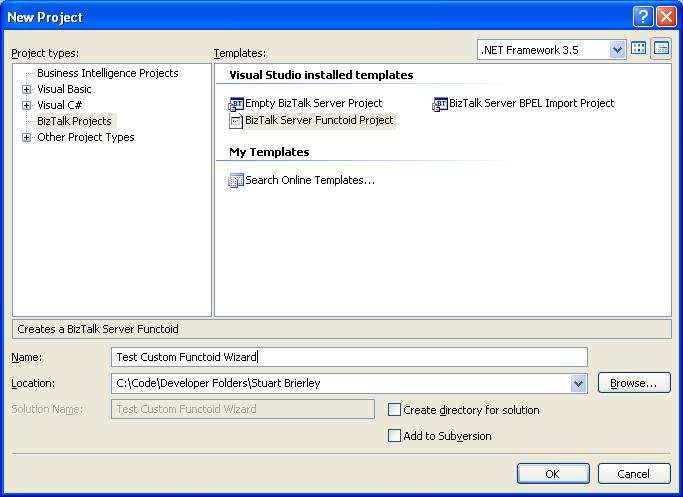 BizTalk 2009 New Project