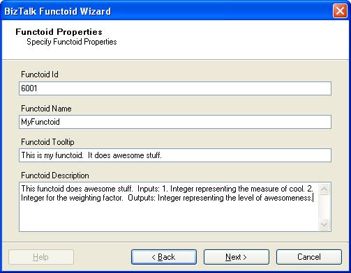 BizTalk 2009 Custom Functoid Wizard Functoid Properties