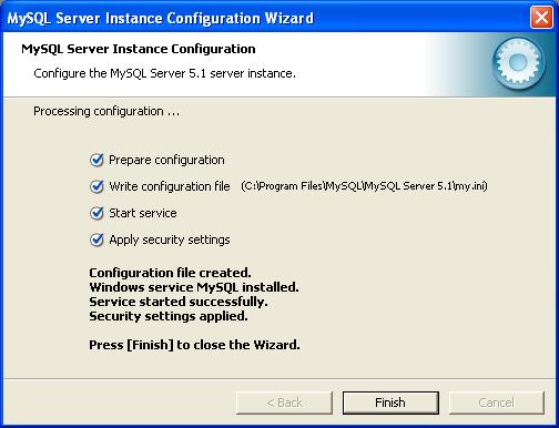 MySQL Configuration - Finished