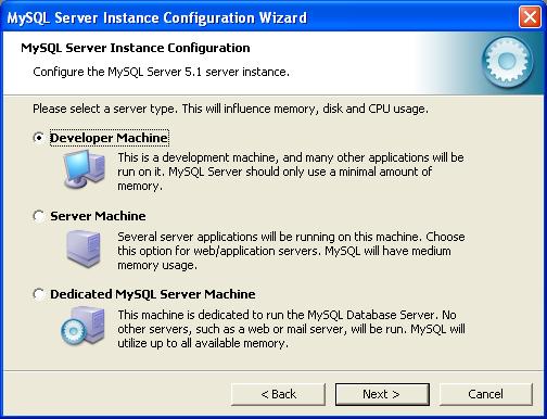 MySQL Configuration - Instance