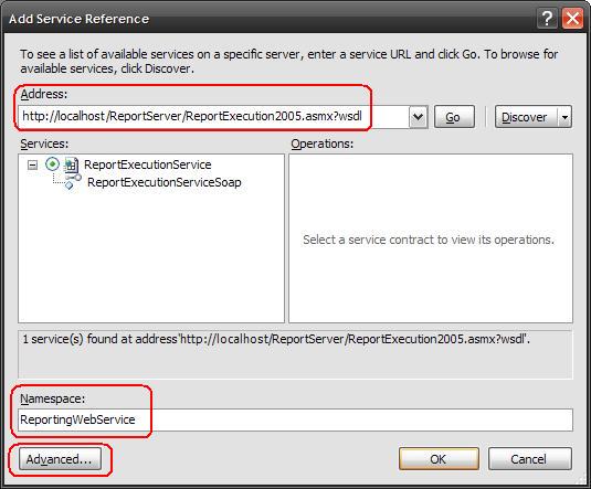 Add Service Reference Dialog and Settings