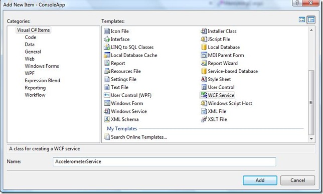 Creating accelerometer service Creating accelerometer service