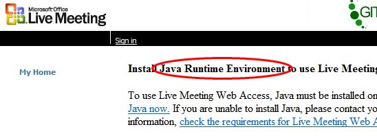 Microsoft Live Meeting Requires Java?