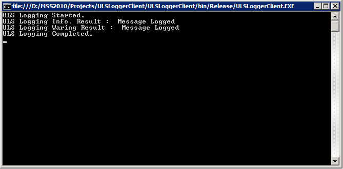ULS Logging Console Application