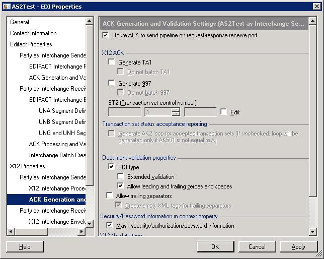 Acknowledgement Setting - EDI 997
