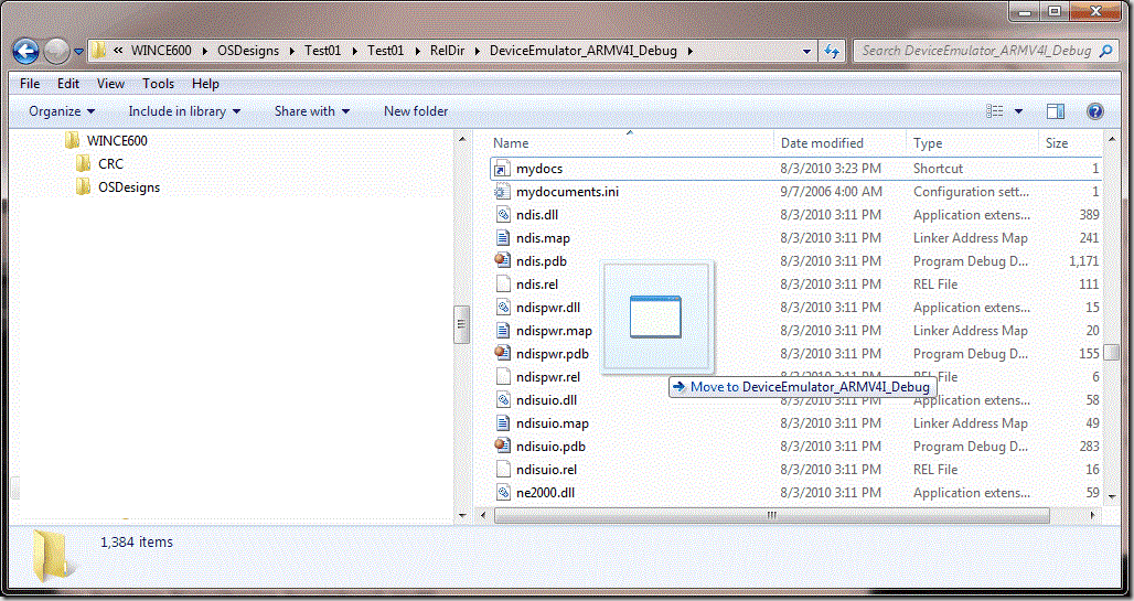 Copy Myapp.exe to the flat release directory of your OS Design.