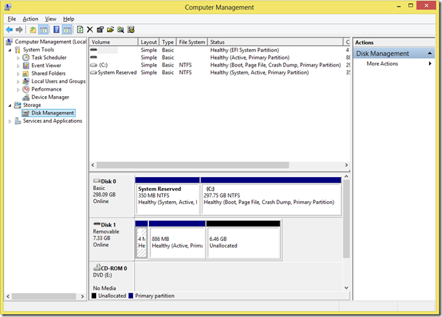 usb drive has unallocated space