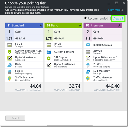 ChoosePricingTier ChoosePricingTier