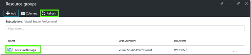 ResourceGroupList ResourceGroupList
