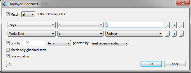 iTune Smart Playlist for Unplayed Podcast screenshot 2_-1934991296.jpg