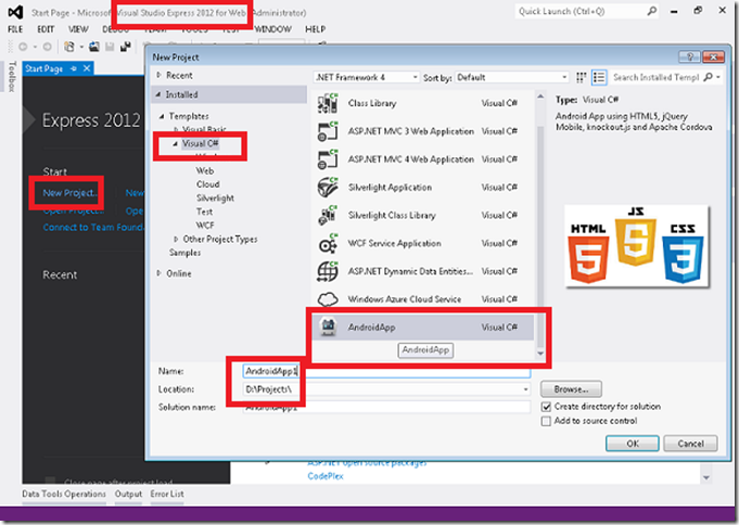 Android App Development in HTML5 using Visual Studio 2012 Express for ...