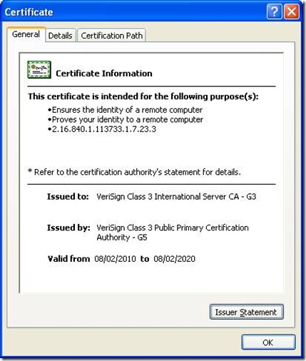 This must match a Trusted Root Certificate Authority certificate in ...