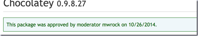 Approved This package was approved by moderator mwrock on 10/26/2014.