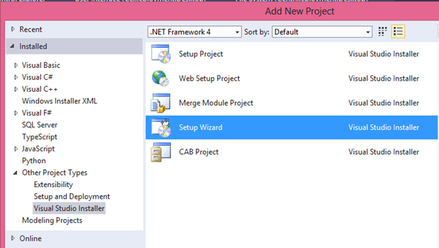 Visual Studio 2013 Installer Projects Hello World Installer - install walkthrough